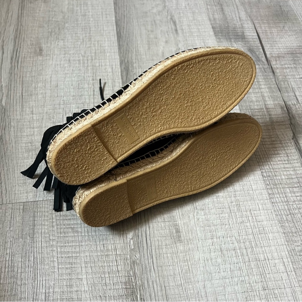 NEW SAINT LAURENT Fringe Suede Espadrille Black Desert Boots Size 36 - Picture 9 of 16